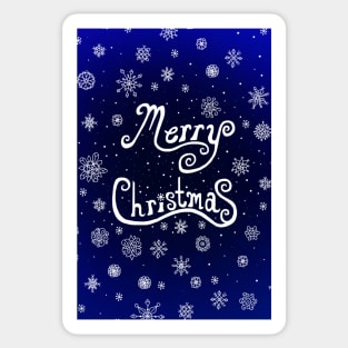 Merry Christmas Snowflake Greeting Sticker